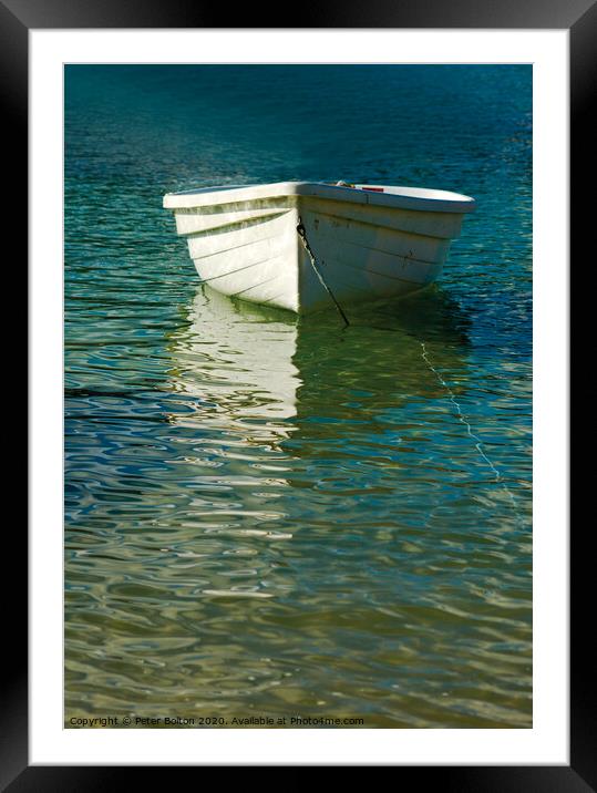 'The White Boat' Framed Mounted Print by Peter Bolton