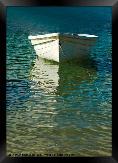 'The White Boat' Framed Print by Peter Bolton