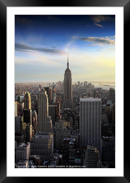 Empire State Building Framed Mounted Print by Philip Hawkins