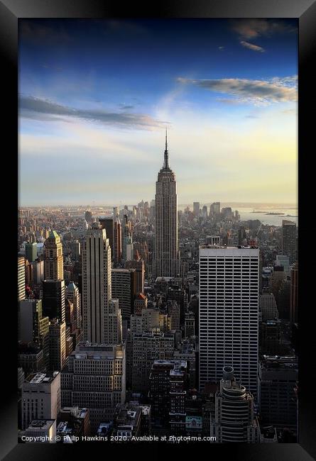 Empire State Building Framed Print by Philip Hawkins