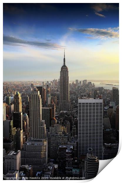 Empire State Building Print by Philip Hawkins
