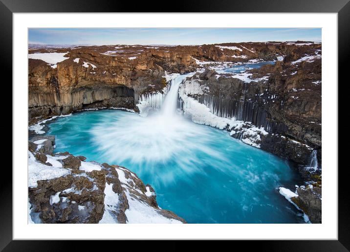 Aldeyjarfoss Waterfall in Iceland Framed Mounted Print by Arterra 
