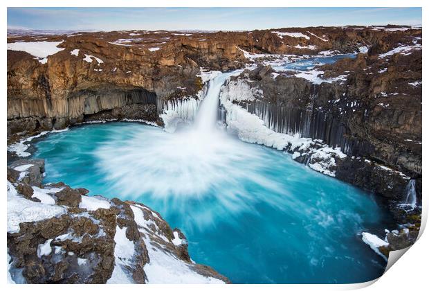 Aldeyjarfoss Waterfall in Iceland Print by Arterra 
