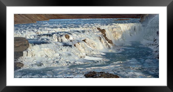 Urridafoss Falls Framed Mounted Print by Howard Corlett