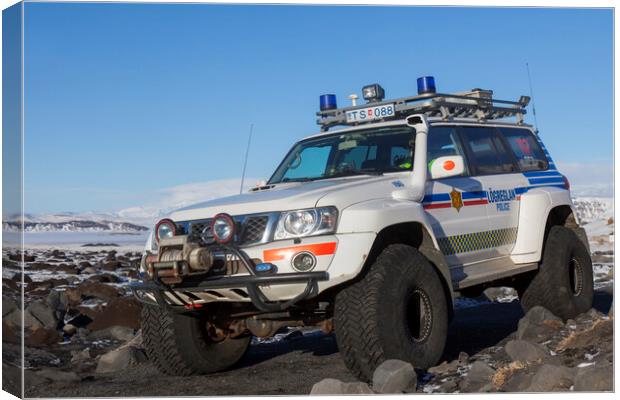Nissan Patrol SUV of Icelandic Police Canvas Print by Arterra 