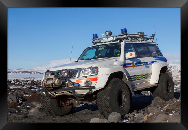 Nissan Patrol SUV of Icelandic Police Framed Print by Arterra 