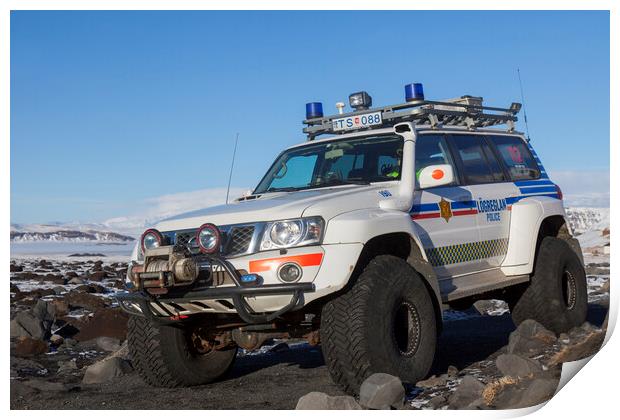 Nissan Patrol SUV of Icelandic Police Print by Arterra 