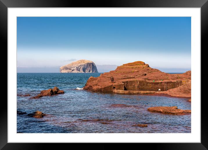 Bass Rock from Seacliff Harbour Framed Mounted Print by Gary Eason