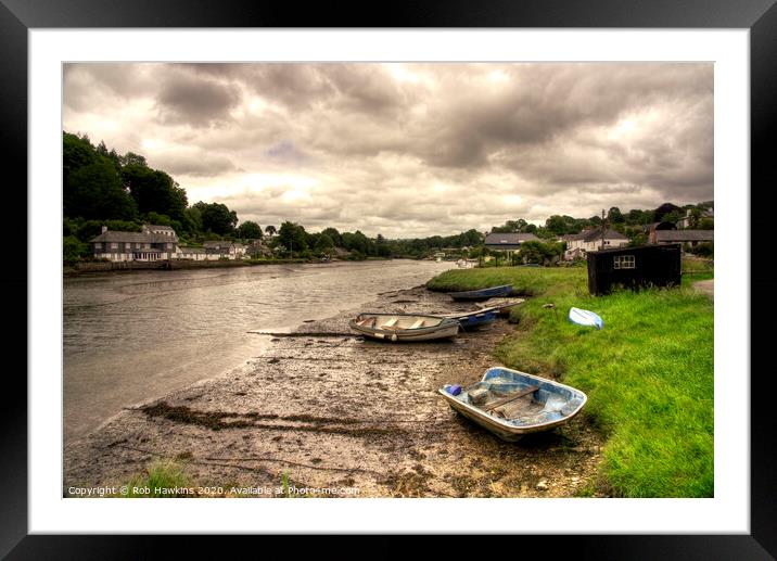 Lerryn River Boats Framed Mounted Print by Rob Hawkins
