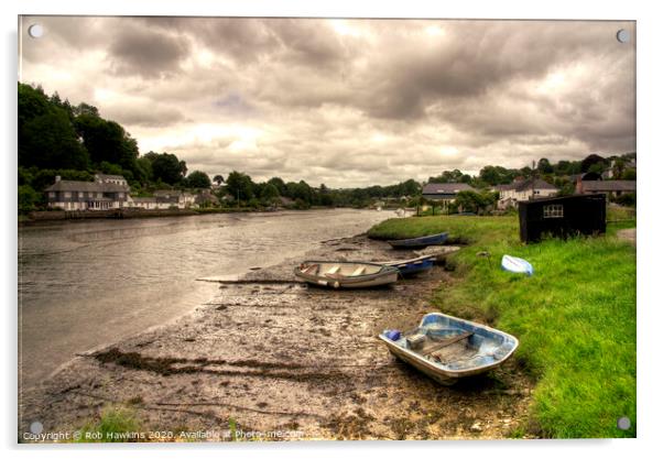 Lerryn River Boats Acrylic by Rob Hawkins
