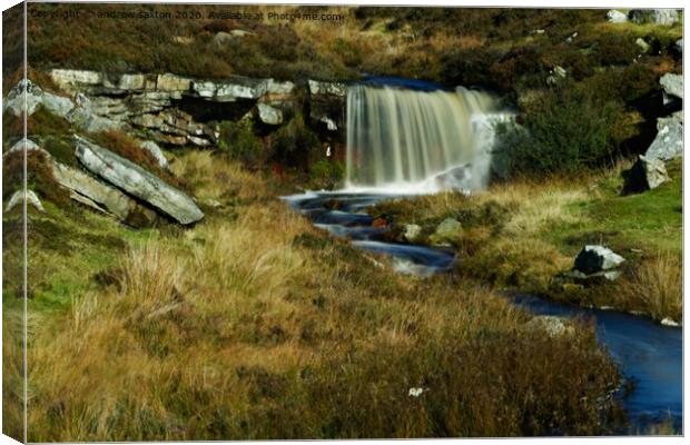 waterfall to water Canvas Print by andrew saxton