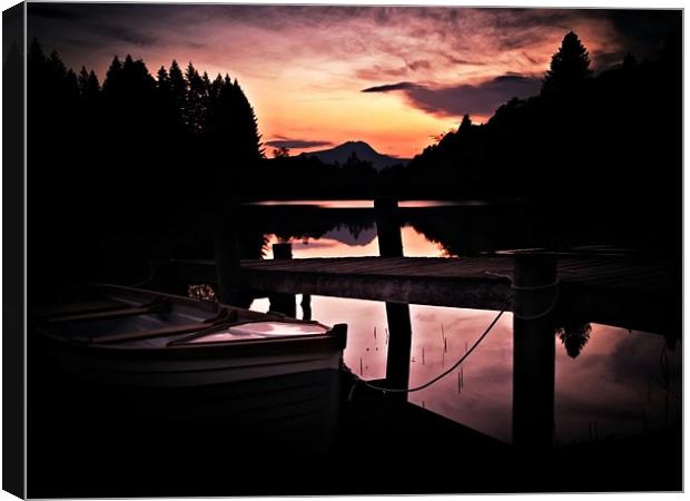 Loch Ard, Spring Sunset 1 Canvas Print by Aj’s Images