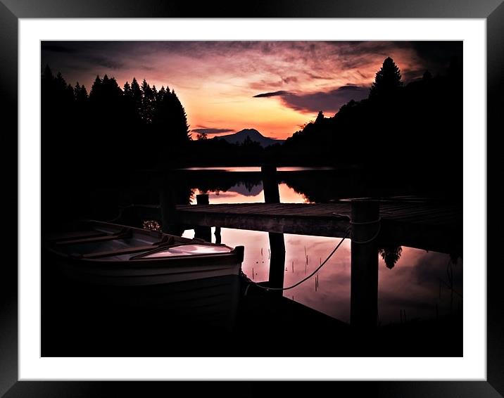 Loch Ard, Spring Sunset 1 Framed Mounted Print by Aj’s Images