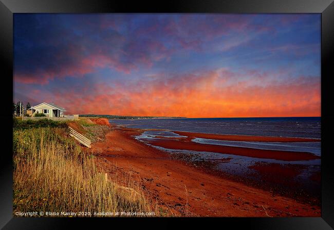 Red Sand Beaches   Prince Edward Island Atlantic C Framed Print by Elaine Manley