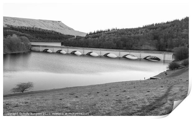 Revealed Treasures: Ladybower Reservoir's Hidden V Print by Holly Burgess