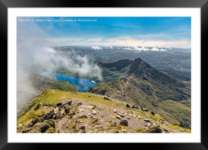 Crib Goch Snowdonia National Park Wales Framed Mounted Print by Adrian Evans