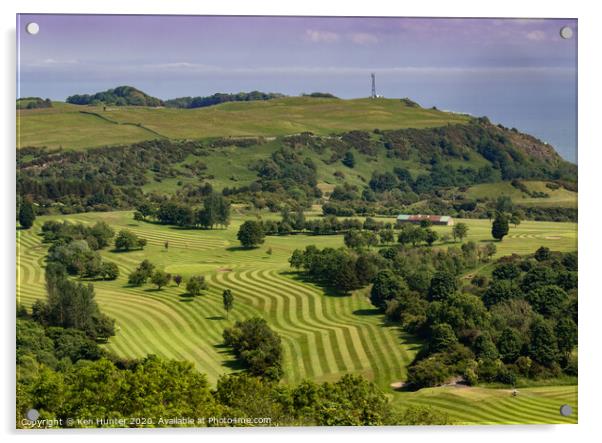 Mow Lines on the Golf Course Acrylic by Ken Hunter