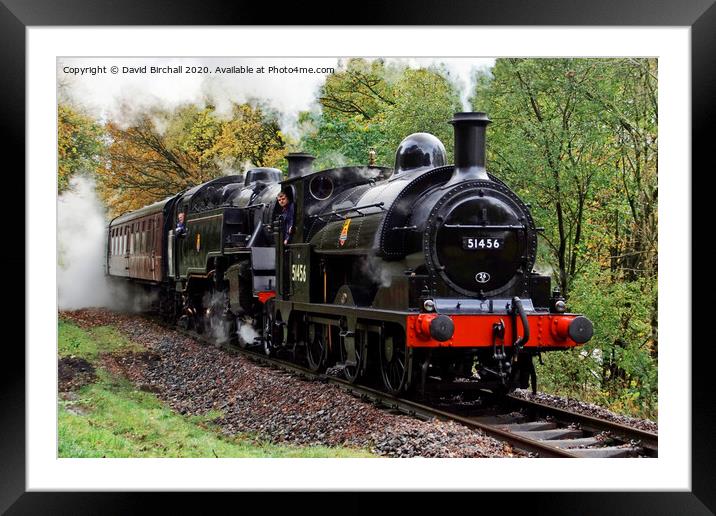 Steam locomotives 51456 and 80097 Framed Mounted Print by David Birchall