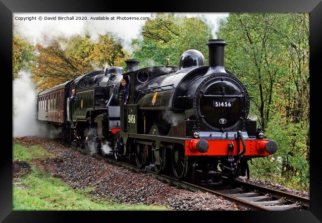 Steam locomotives 51456 and 80097 Framed Print by David Birchall