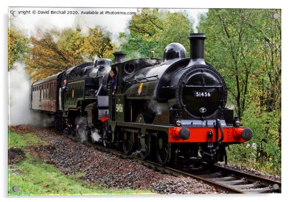 Steam locomotives 51456 and 80097 Acrylic by David Birchall