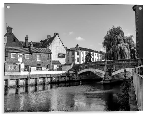Fye Bridge over the River Wensum, Norwich Acrylic by Chris Yaxley