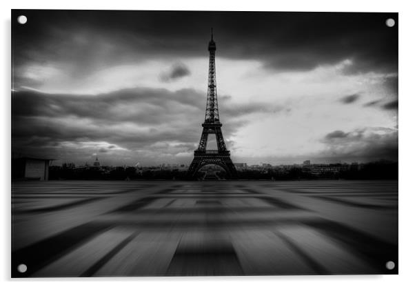 Eiffel Tower, Black and White Acrylic by Toon Photography