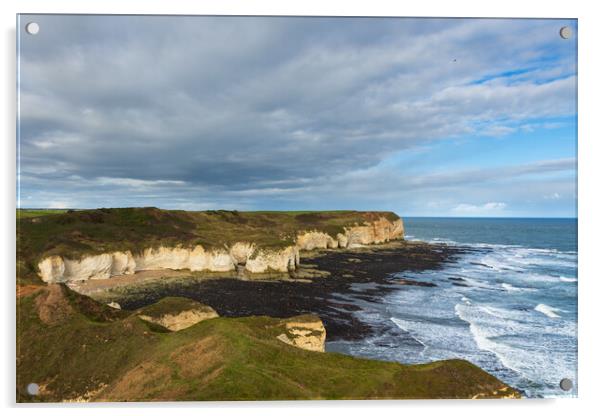 Flamborough Cliffs, Yorkshire.  Acrylic by Tommy Dickson