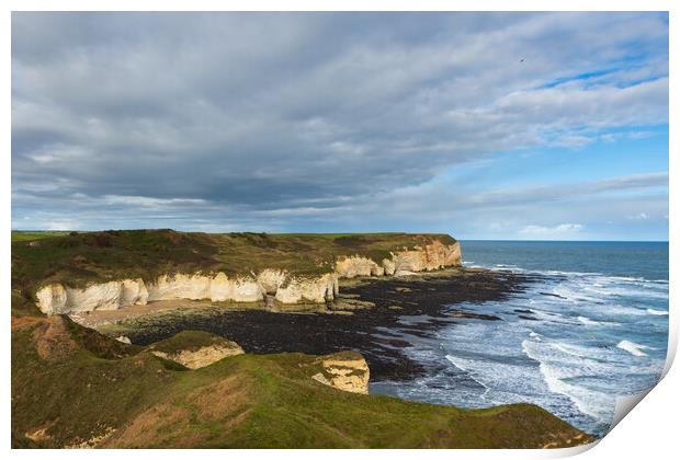 Flamborough Cliffs, Yorkshire.  Print by Tommy Dickson