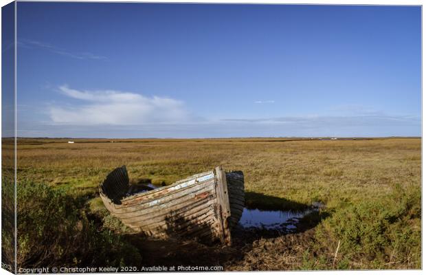 Blakeney boat Canvas Print by Christopher Keeley