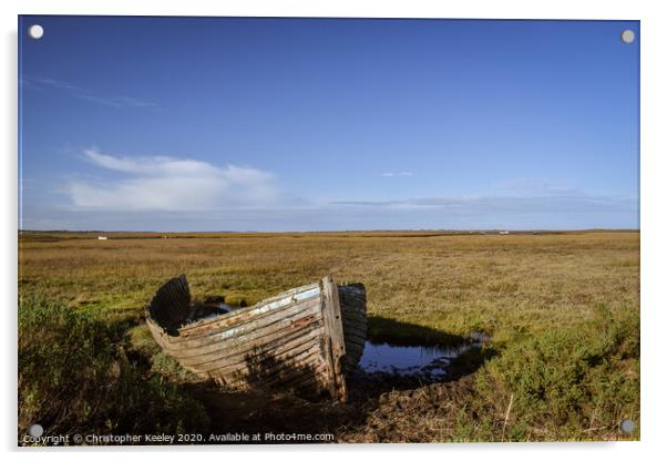 Blakeney boat Acrylic by Christopher Keeley