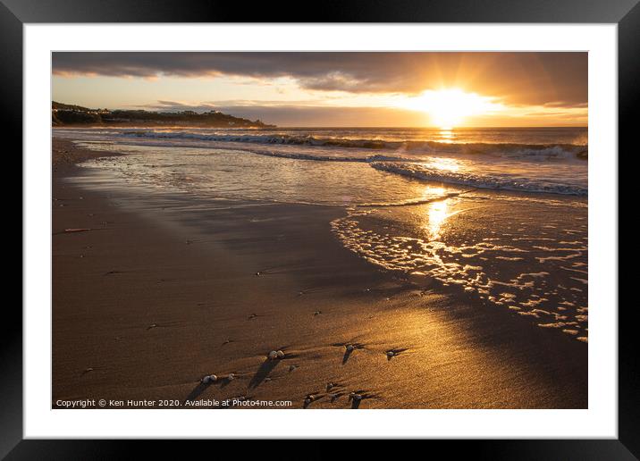 Beach Sunrise Framed Mounted Print by Ken Hunter
