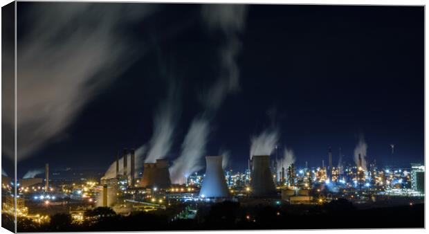 Petrochemical Powerhouse Aglow Canvas Print by Tommy Dickson
