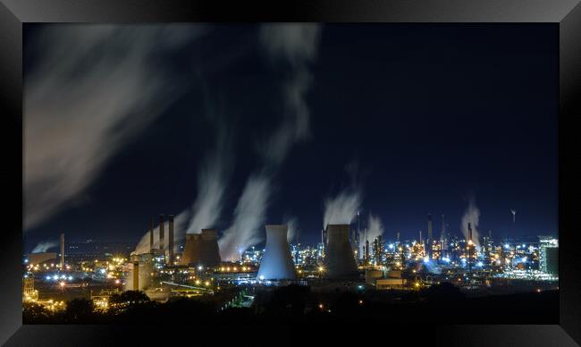 Petrochemical Powerhouse Aglow Framed Print by Tommy Dickson