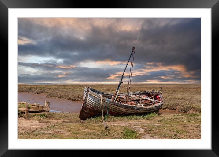 Old Boat at Thornham Staithe Framed Mounted Print by Kevin Snelling