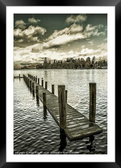 Wooden Jetty at Bowness-On-Windermere  Framed Mounted Print by Heidi Stewart