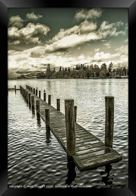 Wooden Jetty at Bowness-On-Windermere  Framed Print by Heidi Stewart