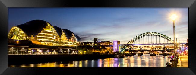 Newcastle Quayside at night Framed Print by Northeast Images
