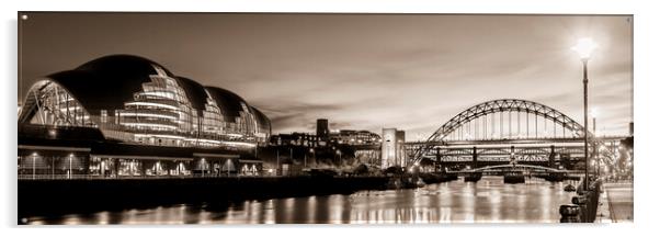 Newcastle Quayside mono Acrylic by Northeast Images