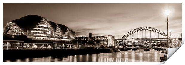 Newcastle Quayside mono Print by Northeast Images