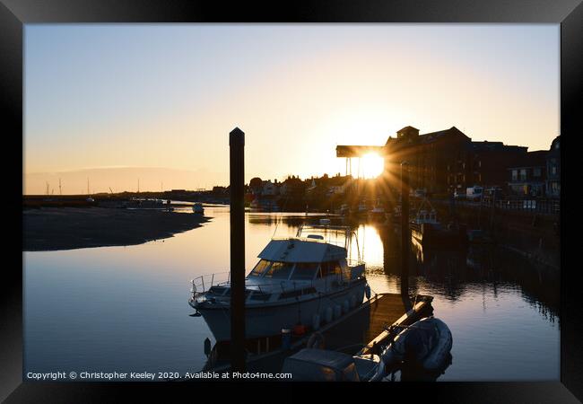 Sunrise at Wells-next-the-sea Framed Print by Christopher Keeley