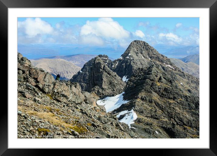 Climbing on the Skye Cuillin Ridge  Framed Mounted Print by Ken Hunter