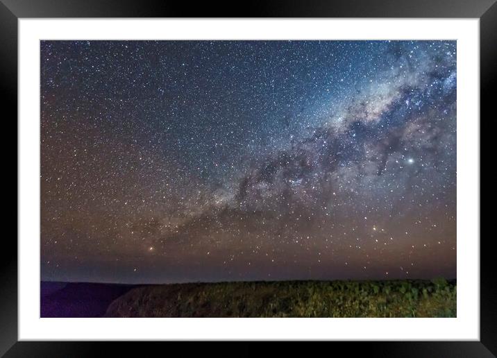 Milky Way over Klip River Valley in Namibia Framed Mounted Print by Belinda Greb