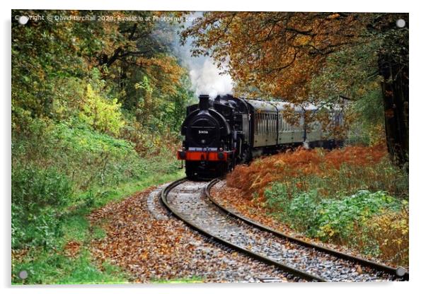 Steam train approaching Summerseat, Lancashire. Acrylic by David Birchall