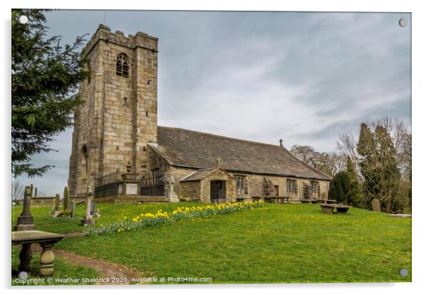 St Mary-le-Gill Church, Barnoldswick, Lancashire Acrylic by Heather Sheldrick