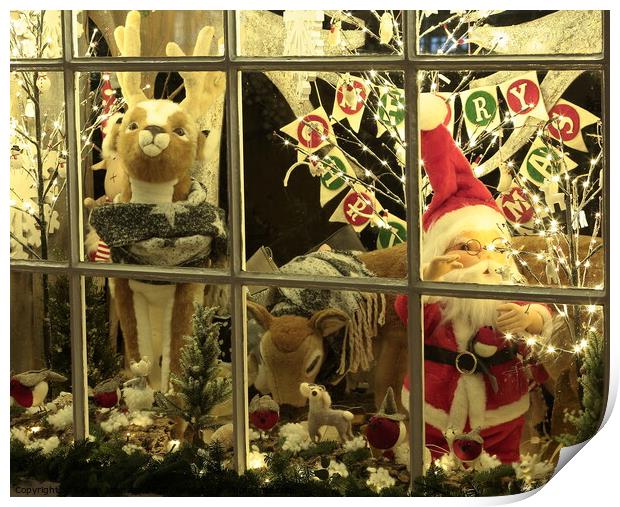 Christmas shop window Print by Simon Johnson