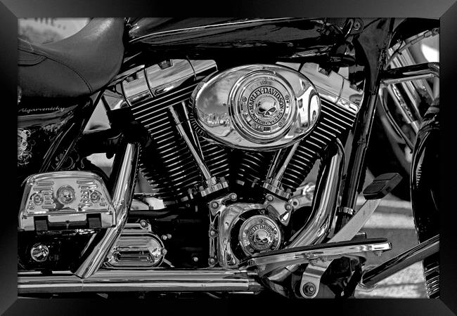 Harley Davidson Fat Boy Motorbike Framed Print by Derek Beattie