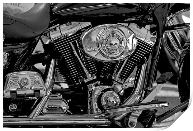 Harley Davidson Fat Boy Motorbike Print by Derek Beattie