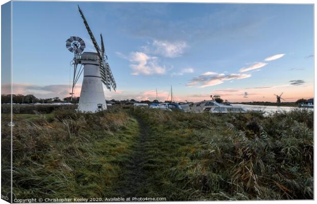 Dusk at Thurne Canvas Print by Christopher Keeley