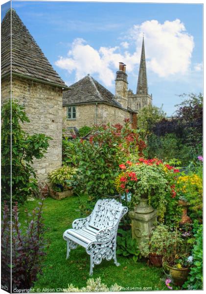 Cotswold Cottage Garden Burford Canvas Print by Alison Chambers
