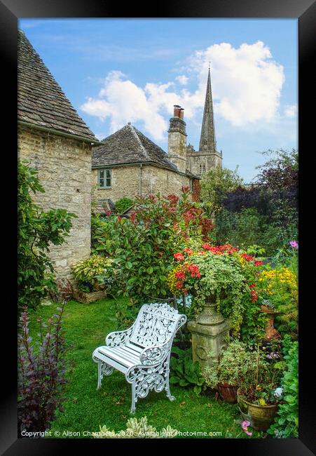 Cotswold Cottage Garden Burford Framed Print by Alison Chambers